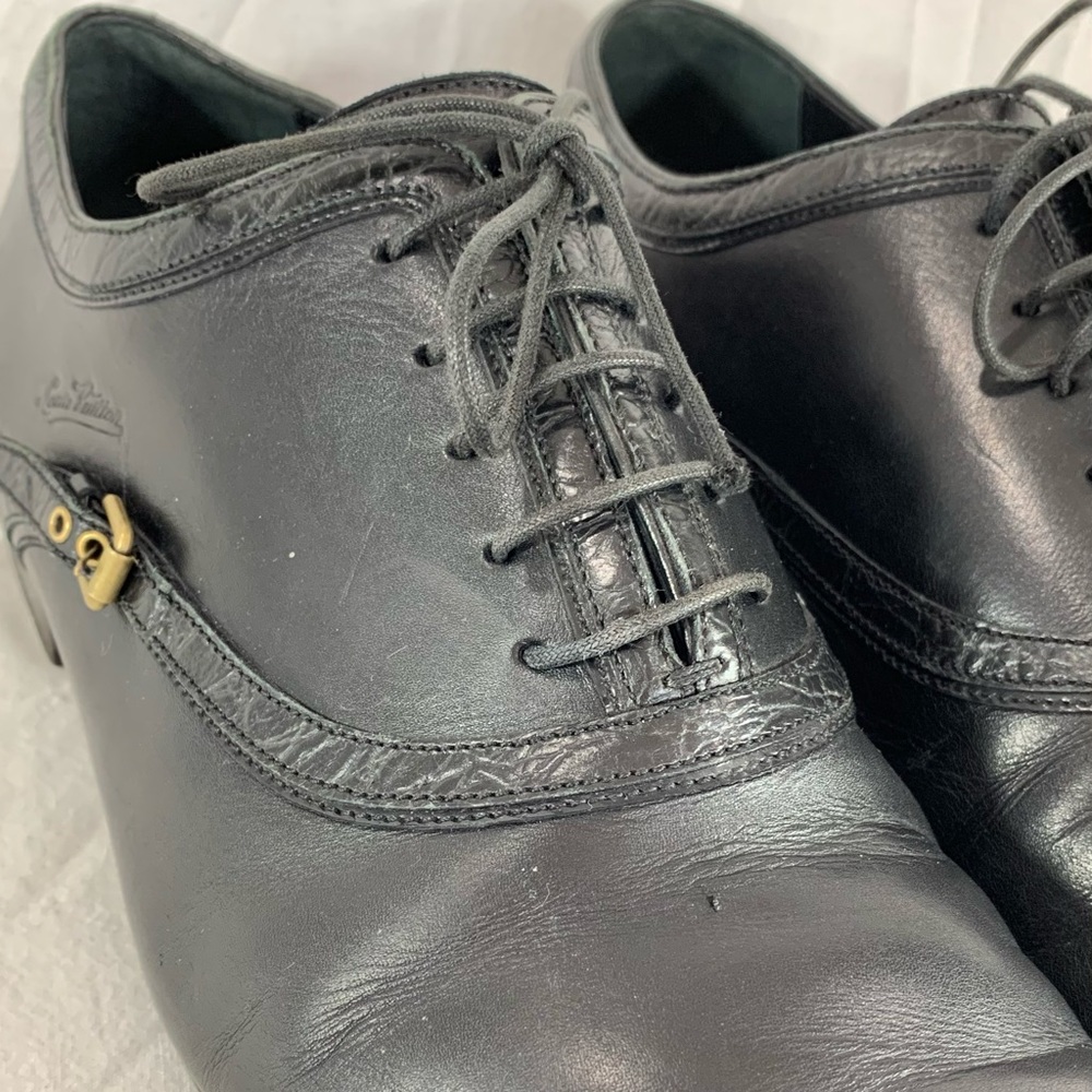 LOUIS VUITTON Black Leather Men's Oxfords Lace Up - Picture 10 of 16